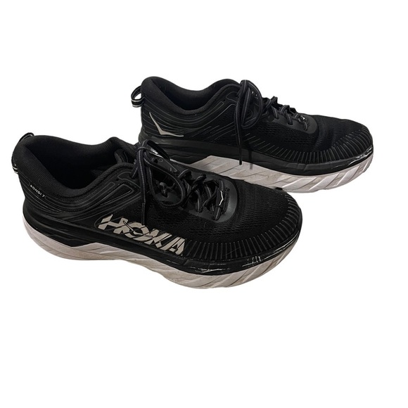 Hoka Men’s Bondi 7. Black and white. Size 9 Wide - Picture 4 of 6